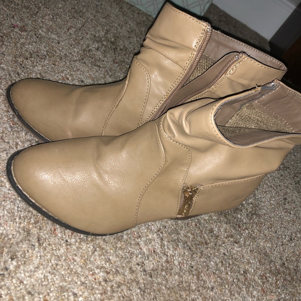 Tan booties